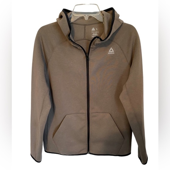 NWOT Reebok Full Zip Hoodie Brown  Ladies Lg - Picture 1 of 14